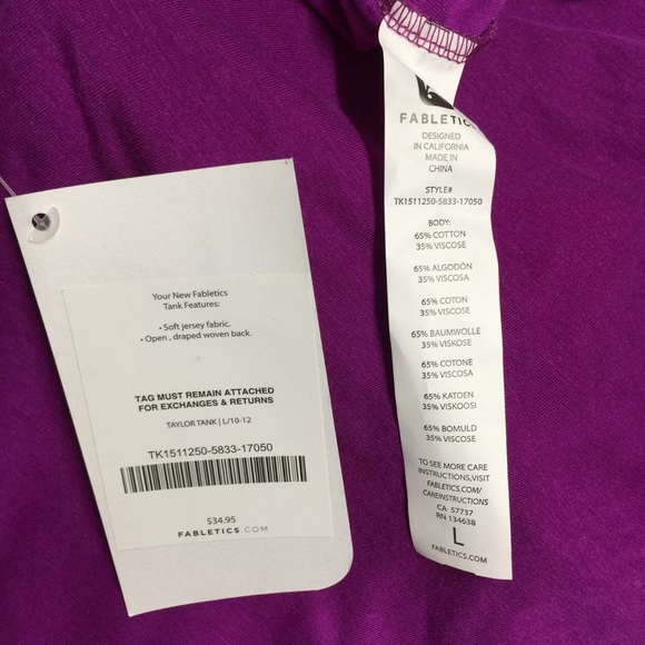 Fabletics Draped Back Taylor Tank NWT - Picture 8 of 8